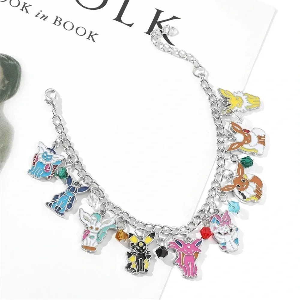Pokemon Eevee Evolution Silver Charm Bracelet - Picture 3 of 7